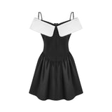 Deniece Black Off-The-Shoulder Mini Dress