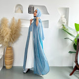 Fluorescent Color Shines Brightly Abaya with Hijab