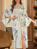 Printed Satin Nightrobe