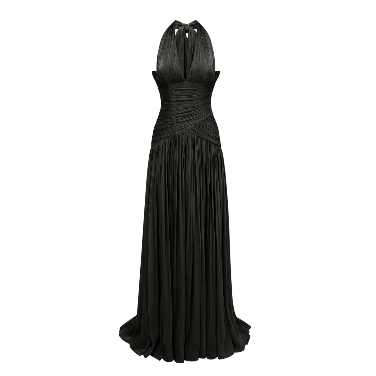 Aurohaya Uranie Black Gathered Maxi Dress