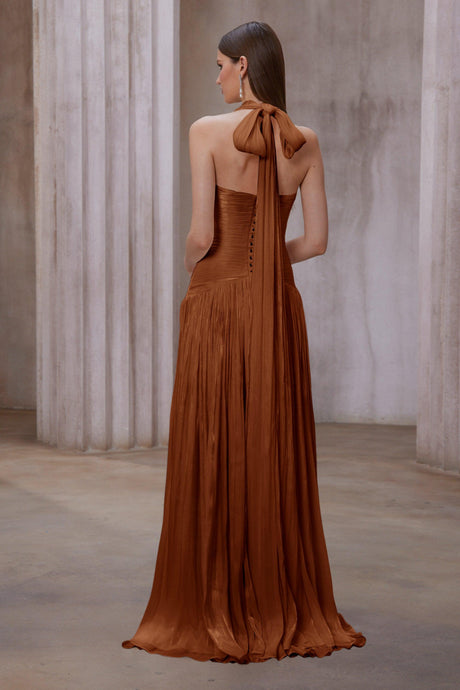 Aurohaya Verdelune Gathered Maxi Dress
