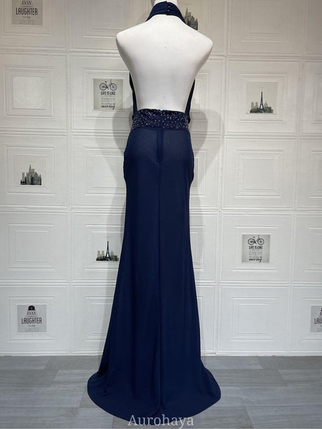 Aurohaya Camille Backless Sequin Satin Maxi Dress