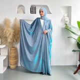 Fluorescent Color Shines Brightly Abaya with Hijab