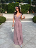 V-Neck Hollow Slit Maxi Dress