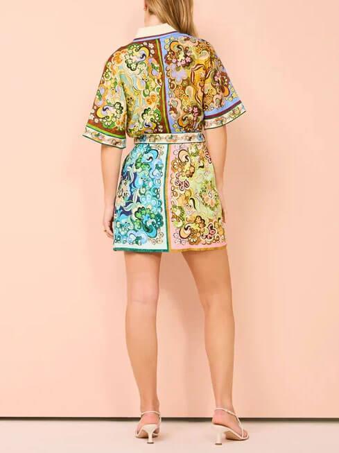 Aurohaya Special Satin Print Mini Dress