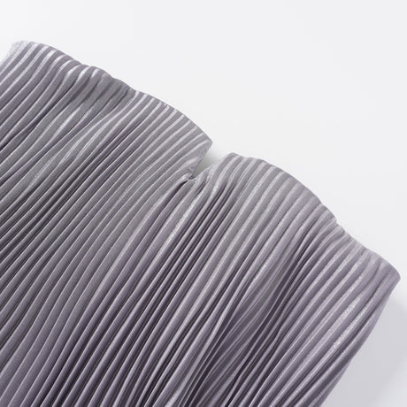 Aurohaya Satiné Purple Fully-pleated Maxi Dress