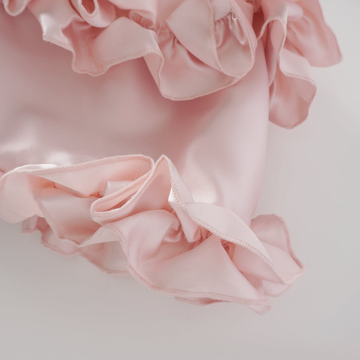 Aurohaya Laurine Pink Ruffled Satin Mini Dress