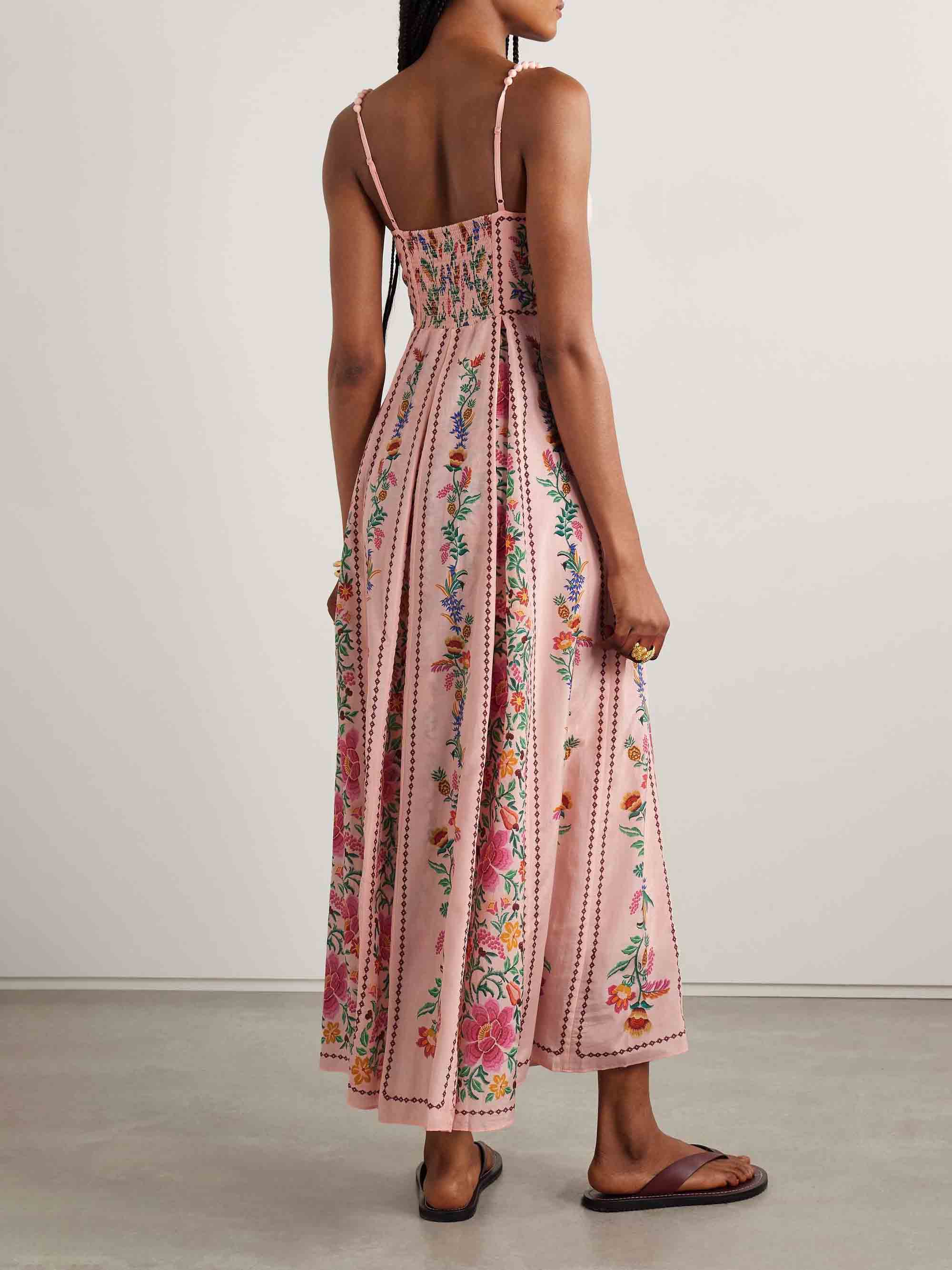 Aurohaya Delicate Sweet Floral Print Maxi Dress
