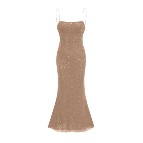 Aurohaya Axelle sequin-embellished dress Neutrals