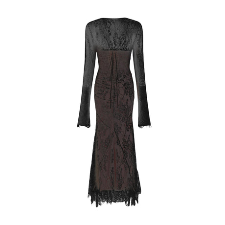 Symphonie Lace Square Neck Bodycon Maxi Dress