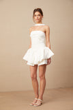 Aurélie white halterneck ruffled mini dress