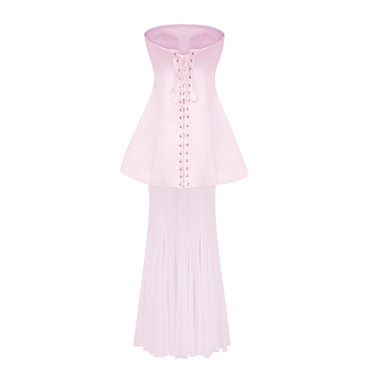 Aurohaya Mélanie Pink Corset Dress & Mesh Skirt Set