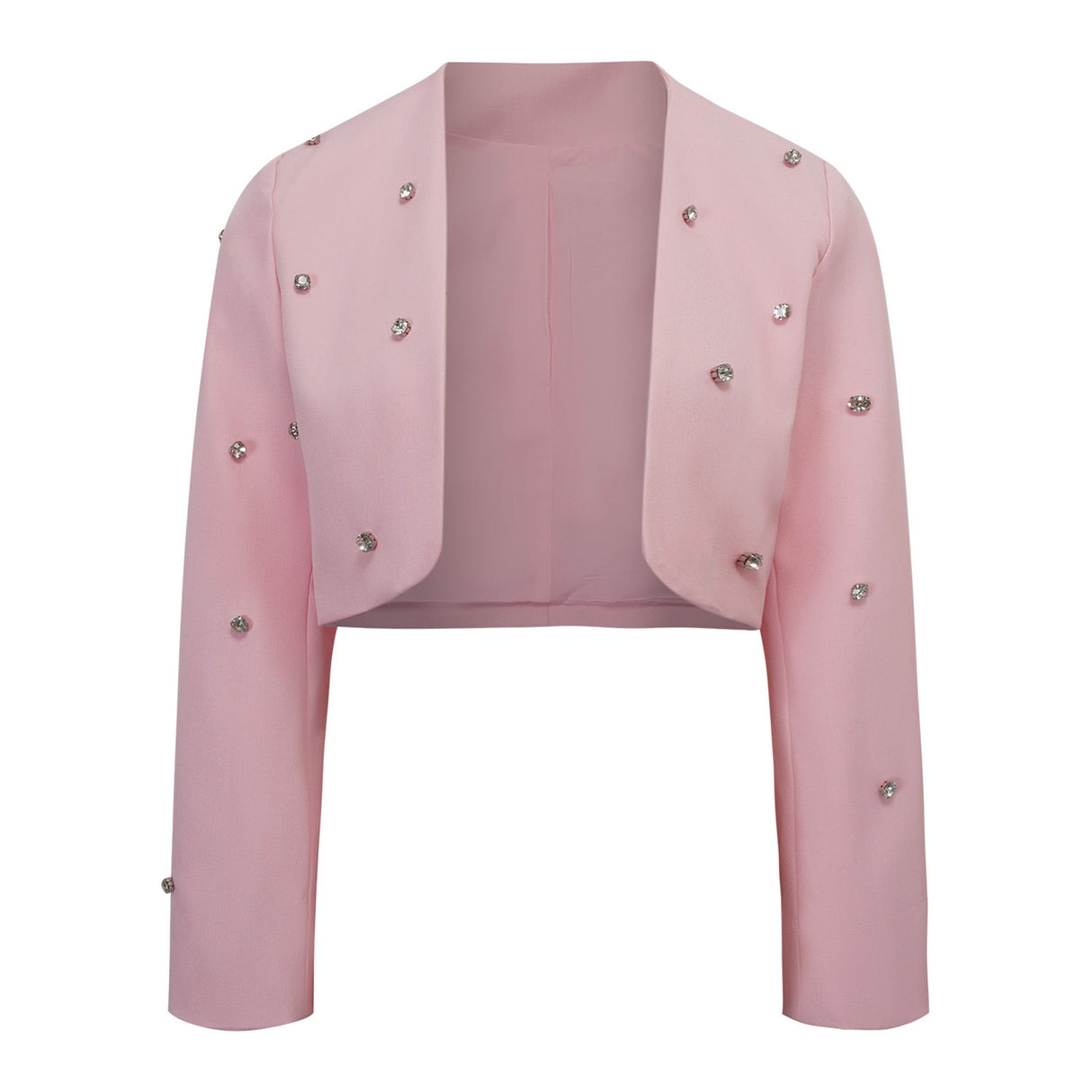 Aurohaya Valéria Pink Crystal Embellished Jacket & Dress Set