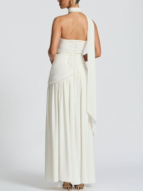 Aurohaya Solène Asymmetrical Maxi Gown