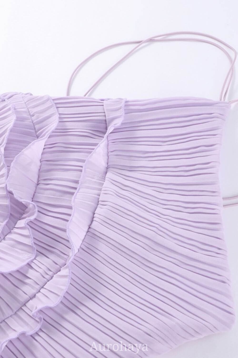 Aurohaya Véronique Ruffle Halter-Neck Pleated Maxi Dress