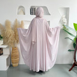 Fluorescent Color Shines Brightly Abaya with Hijab