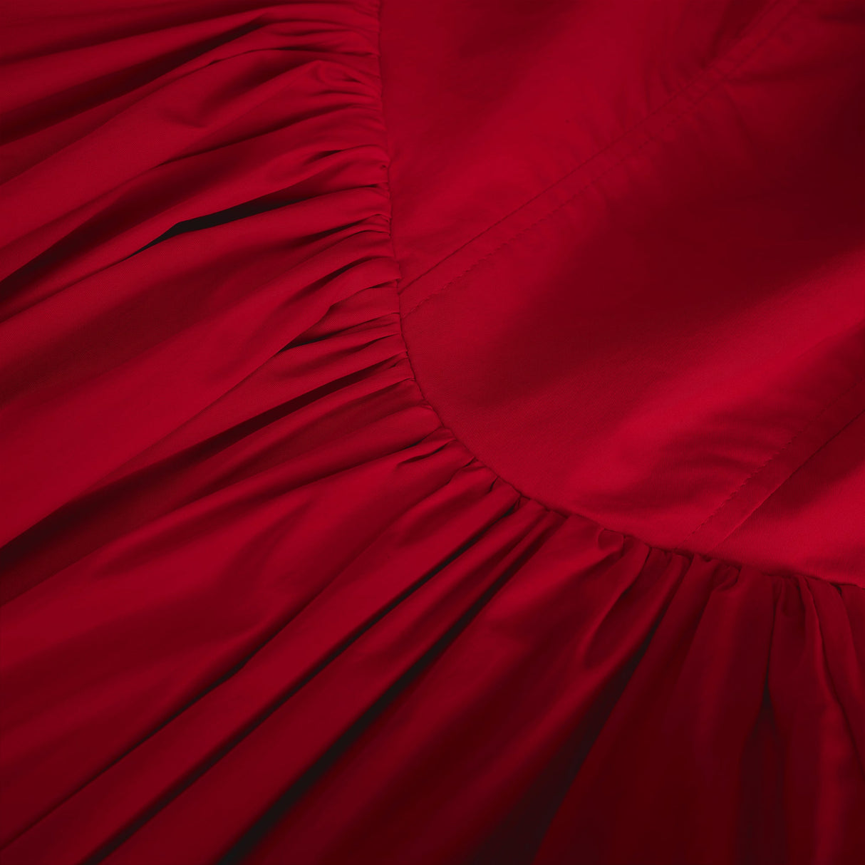 Aurohaya Eponine Red Layered Flared Hem Midi Dress