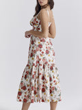 Sweet Spicy Style Floral Backless Midi Dresses