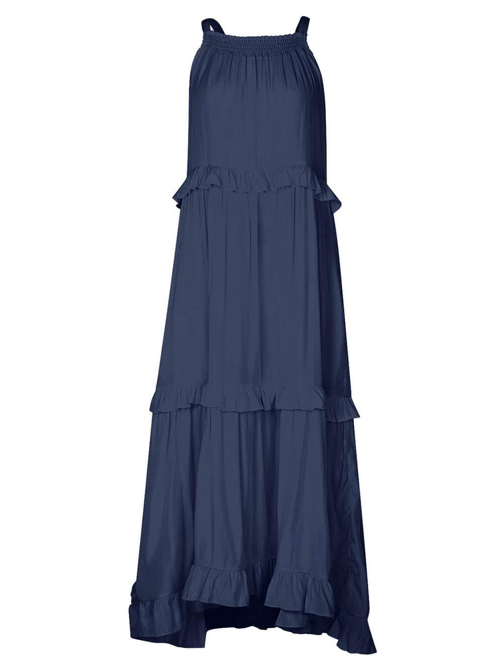 Aurohaya Irregular Cake Sleeveless Maxi Dress