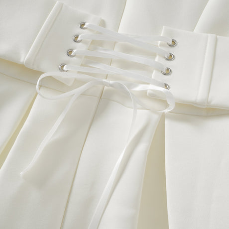 Aurohaya Inmaculada White Boned Bodice Mini Blazer Dress