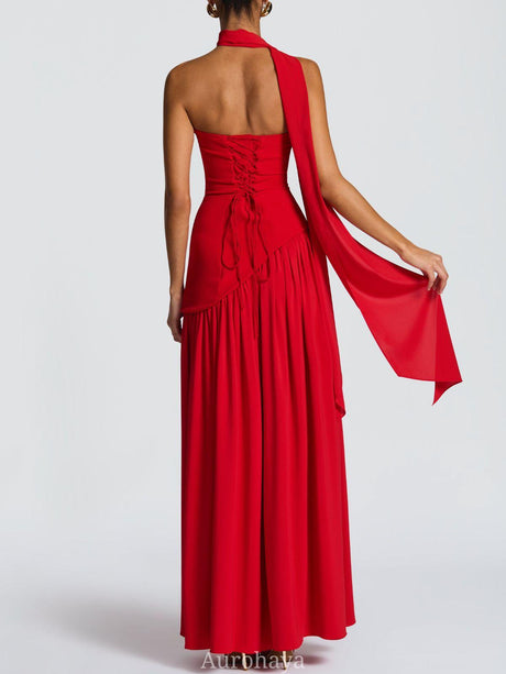 Aurohaya Solène Asymmetrical Maxi Gown