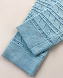 V-Neck Hollow Out Long Sleeve Knit Dress