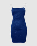 Chain Strap Glitter Bodycon Dress
