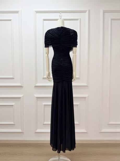 Aurohaya Mado One Shoulder Ruched Maxi Dress