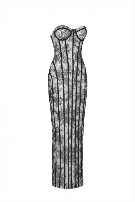 Aurohaya Constance Strapless Lace Maxi Dress | Pre-Sale