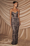 Aurohaya Constance Strapless Lace Maxi Dress