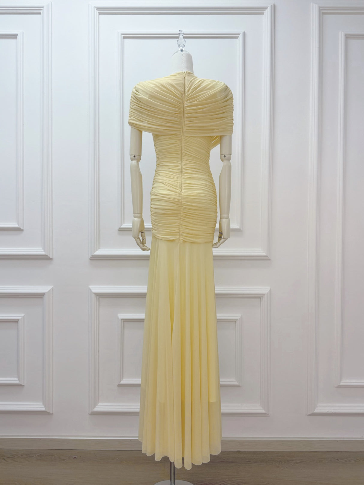 Aurohaya Mado One Shoulder Ruched Maxi Dress