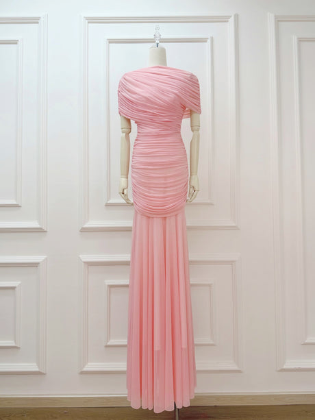 Aurohaya Mado One Shoulder Ruched Maxi Dress