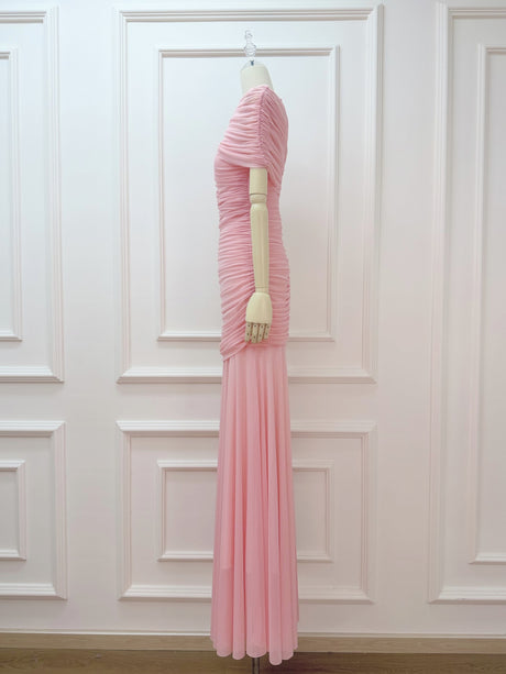 Aurohaya Mado One Shoulder Ruched Maxi Dress