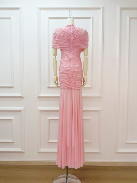 Aurohaya Mado One Shoulder Ruched Maxi Dress