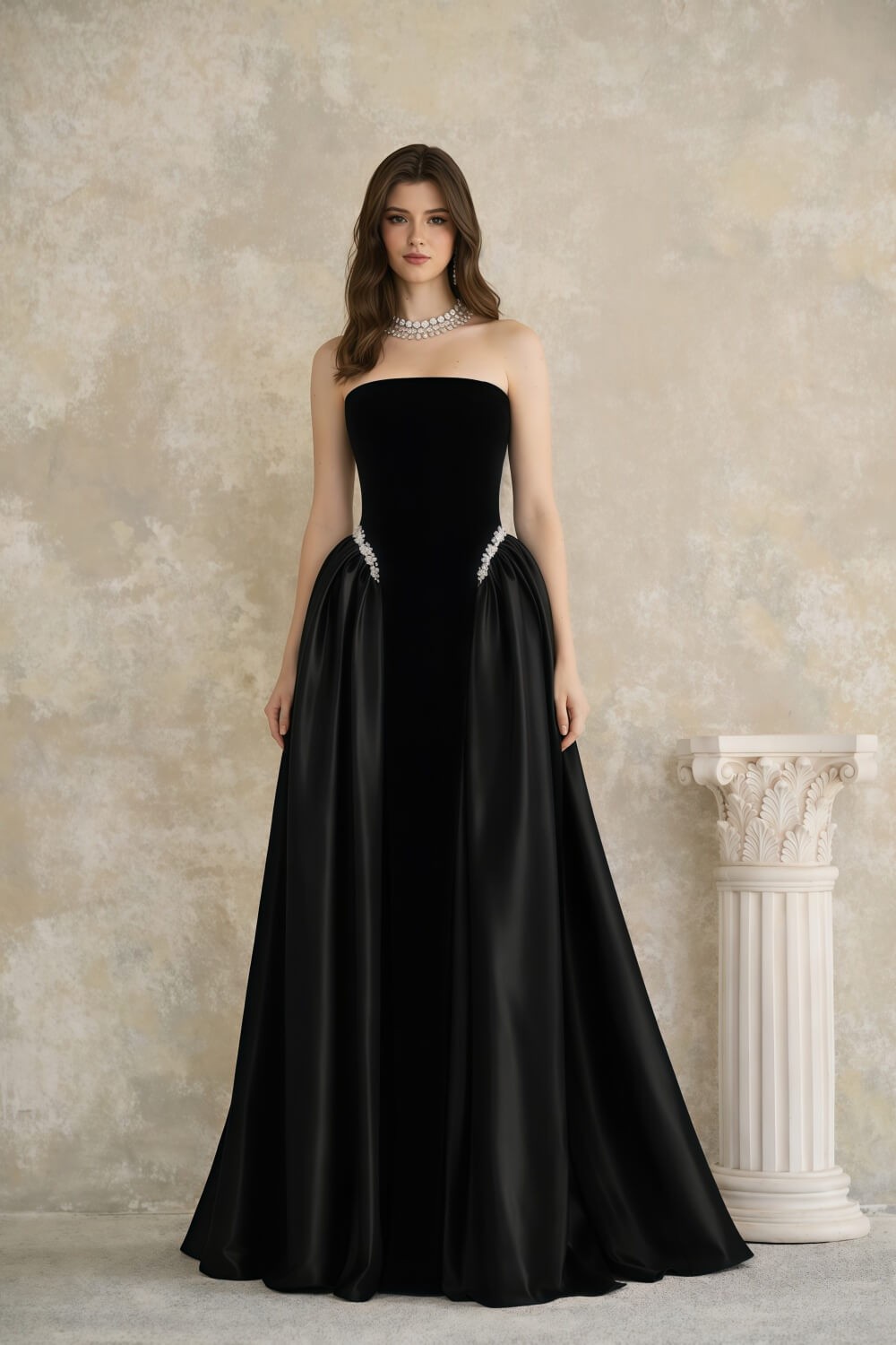 Aurohaya Plénitude Strapless Maxi Dress Black
