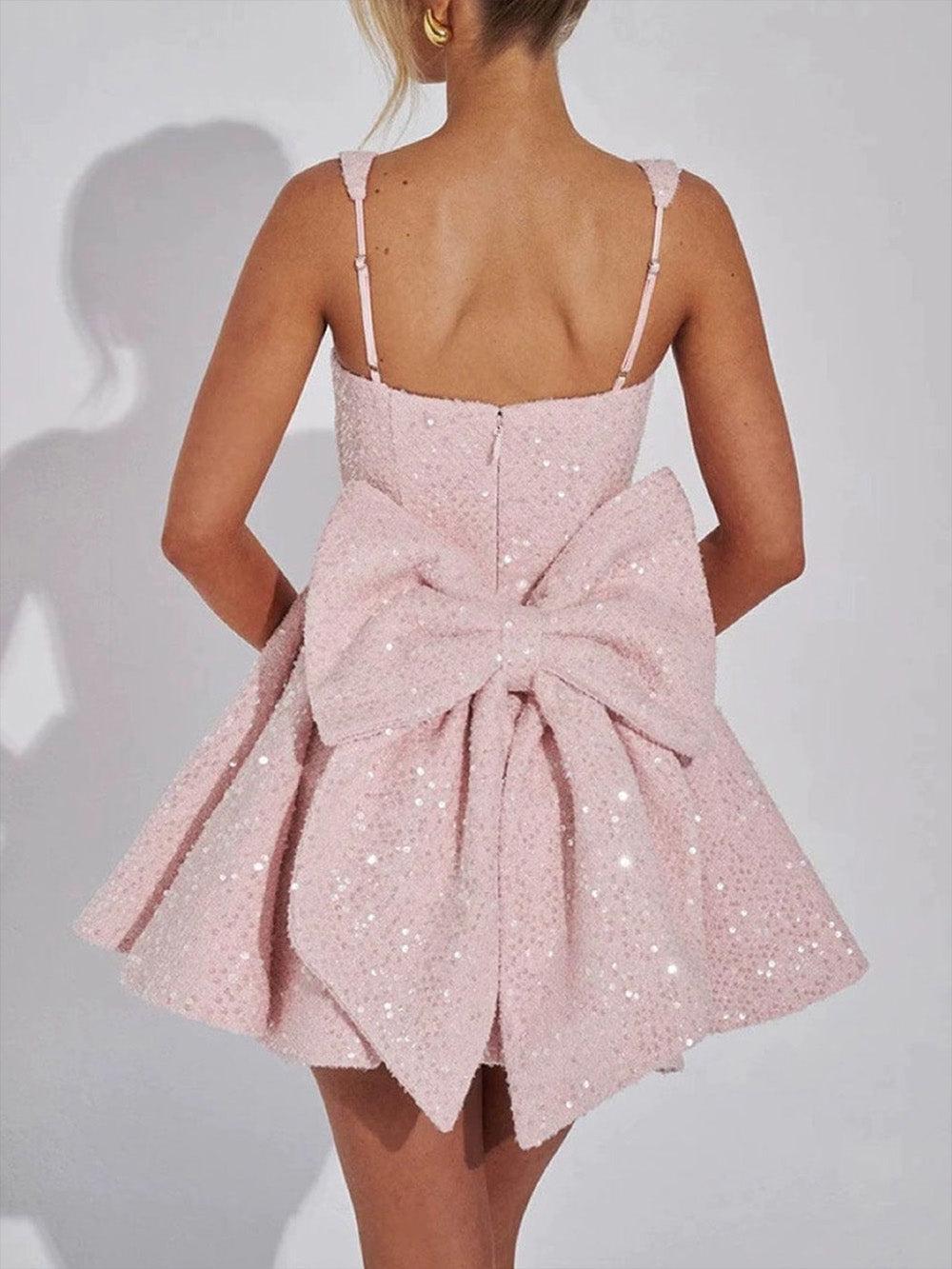 Aurohaya Elegant Square Neck A-Line Mini Dress