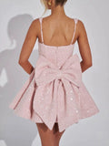 Elegant Square Neck A-Line Mini Dress