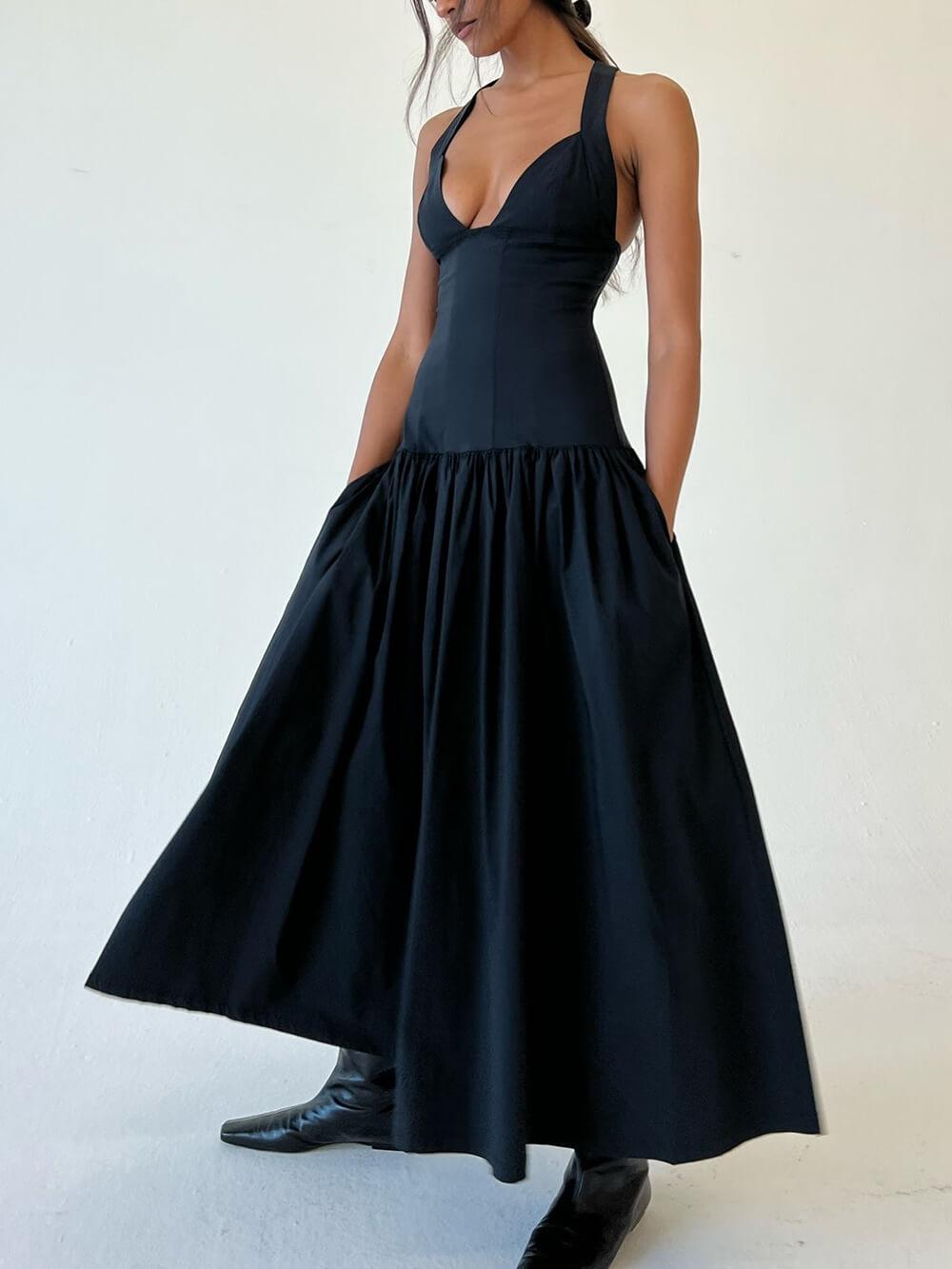 Aurohaya Exquisite Peplum Drop Waist Midi Dress