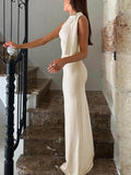 Fashion One Shoulder Ribbon Party Maxi Dress