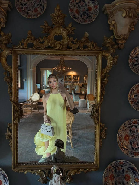 Aurohaya Asymmetric Rolled Hem Midi Dress