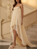 Tube Top Irregular Hem Maxi Dress
