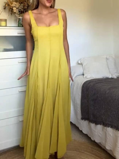 Aurohaya Square Collar Sling Dress