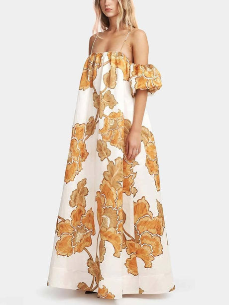 Aurohaya Floral Print Sling Dress