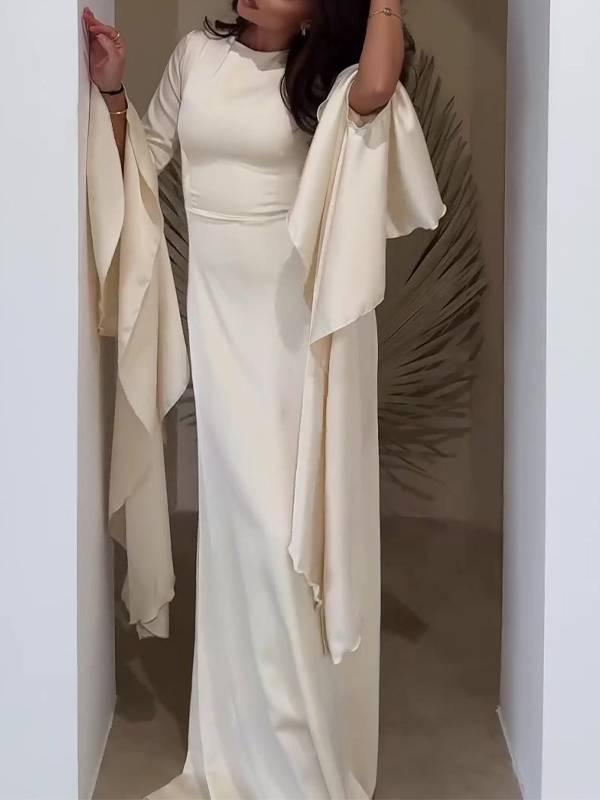 Aurohaya Ruffled Sleeve Design Maxi Dress