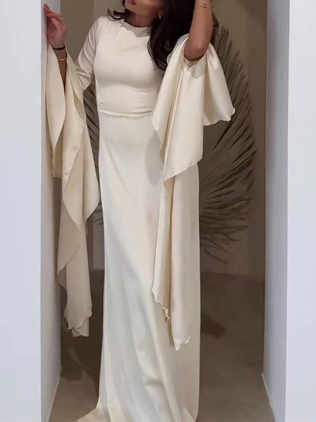 Aurohaya Ruffled Sleeve Design Maxi Dress