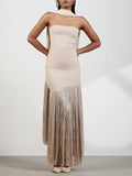 Tube Top Tassel Design Maxi Dress