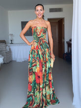 Elegant Wrap Neckline Abstract Print Maxi Dress