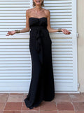 Elegant One-Shoulder Draped Maxi Dress