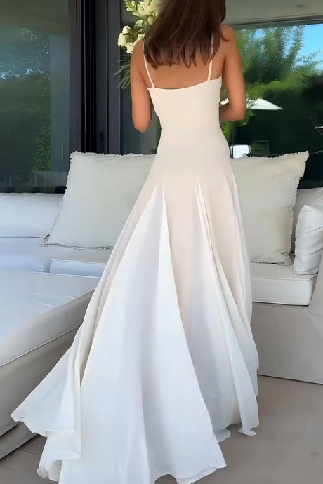 Aurohaya Elegance Panelled Tulle A-line Slip Maxi Dress