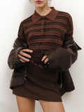 Knitted Striped Polo Shirt